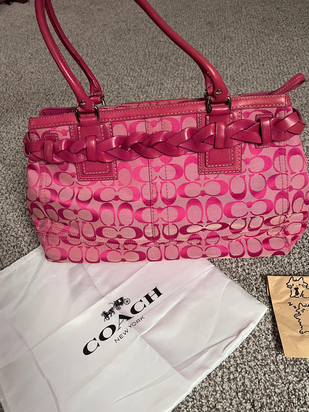 2000's Coach Pink Satchel Shoulder Bag