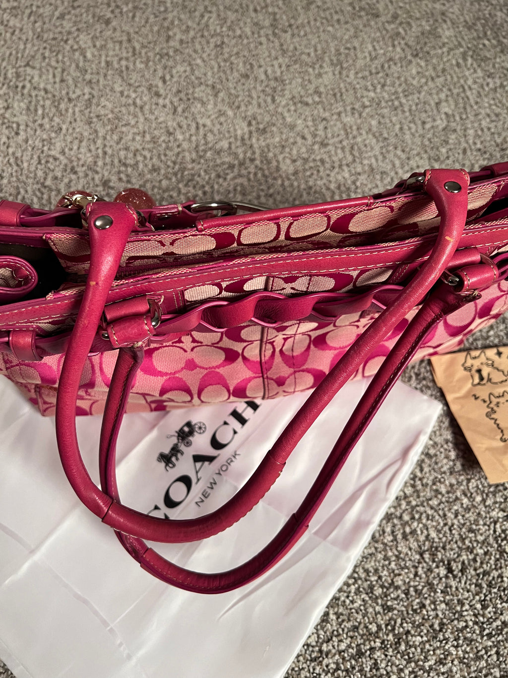 2000's Coach Pink Satchel Shoulder Bag