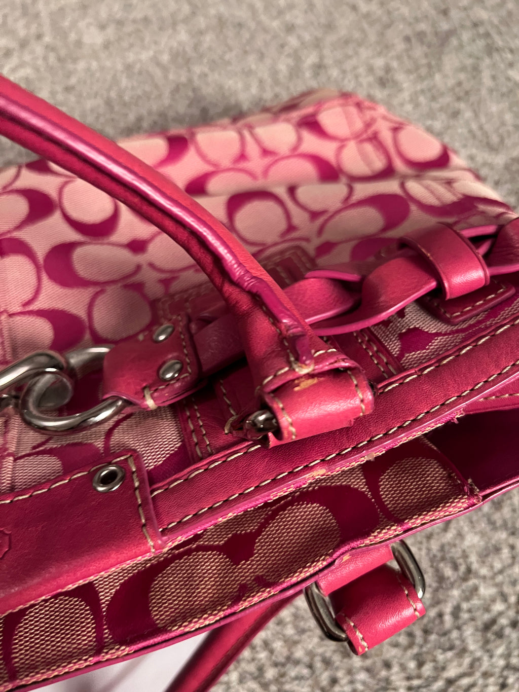 2000's Coach Pink Satchel Shoulder Bag