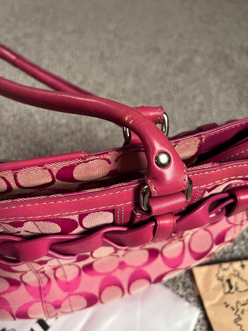 2000's Coach Pink Satchel Shoulder Bag