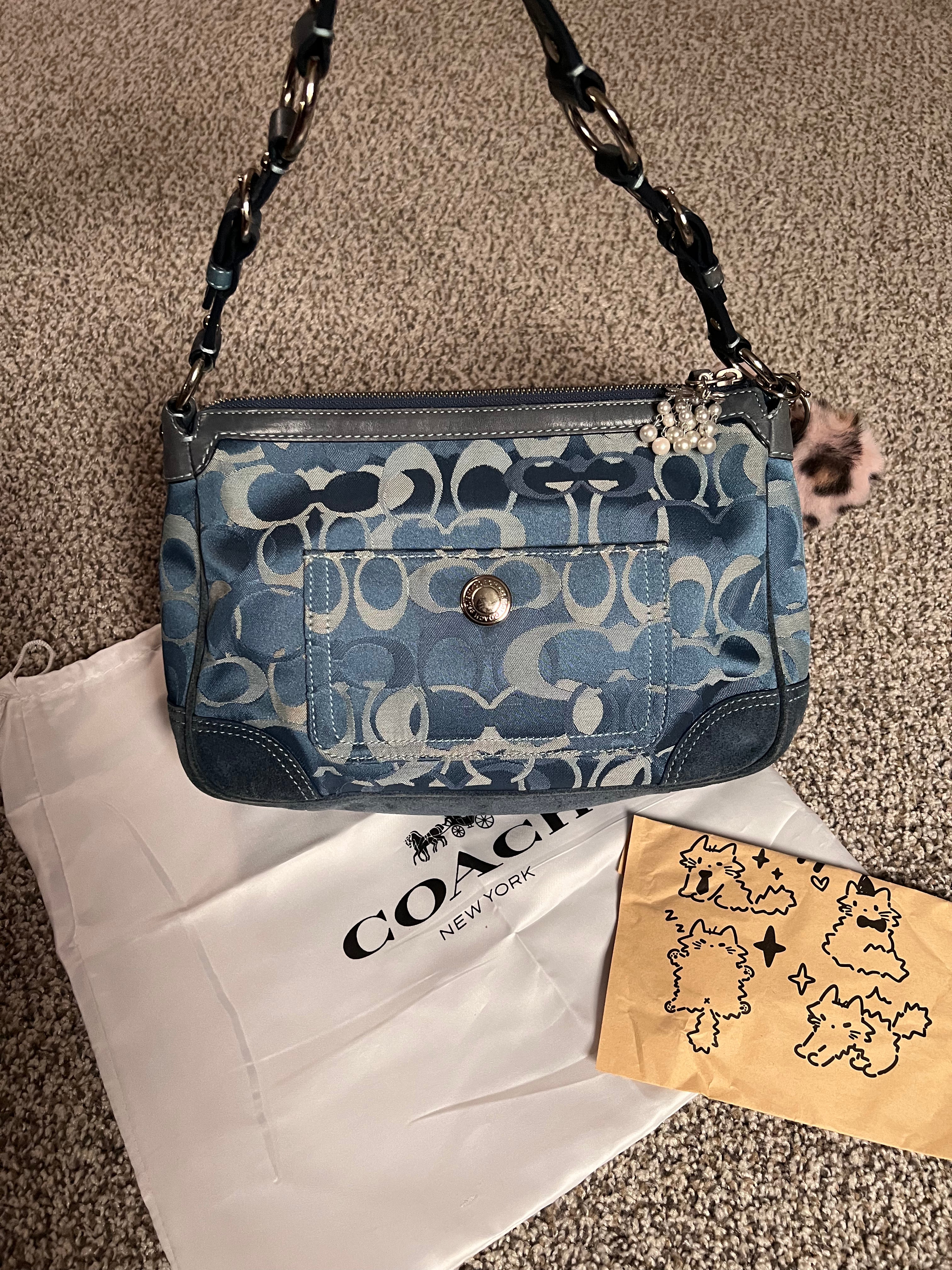 Coach Blue Signature Shoulder Bag