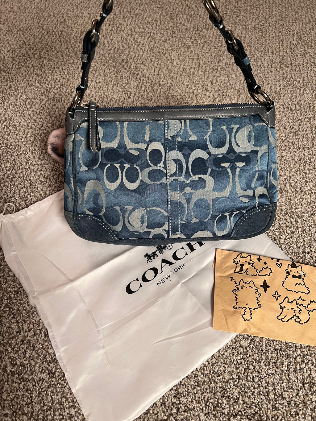 Coach Blue Signature Shoulder Bag