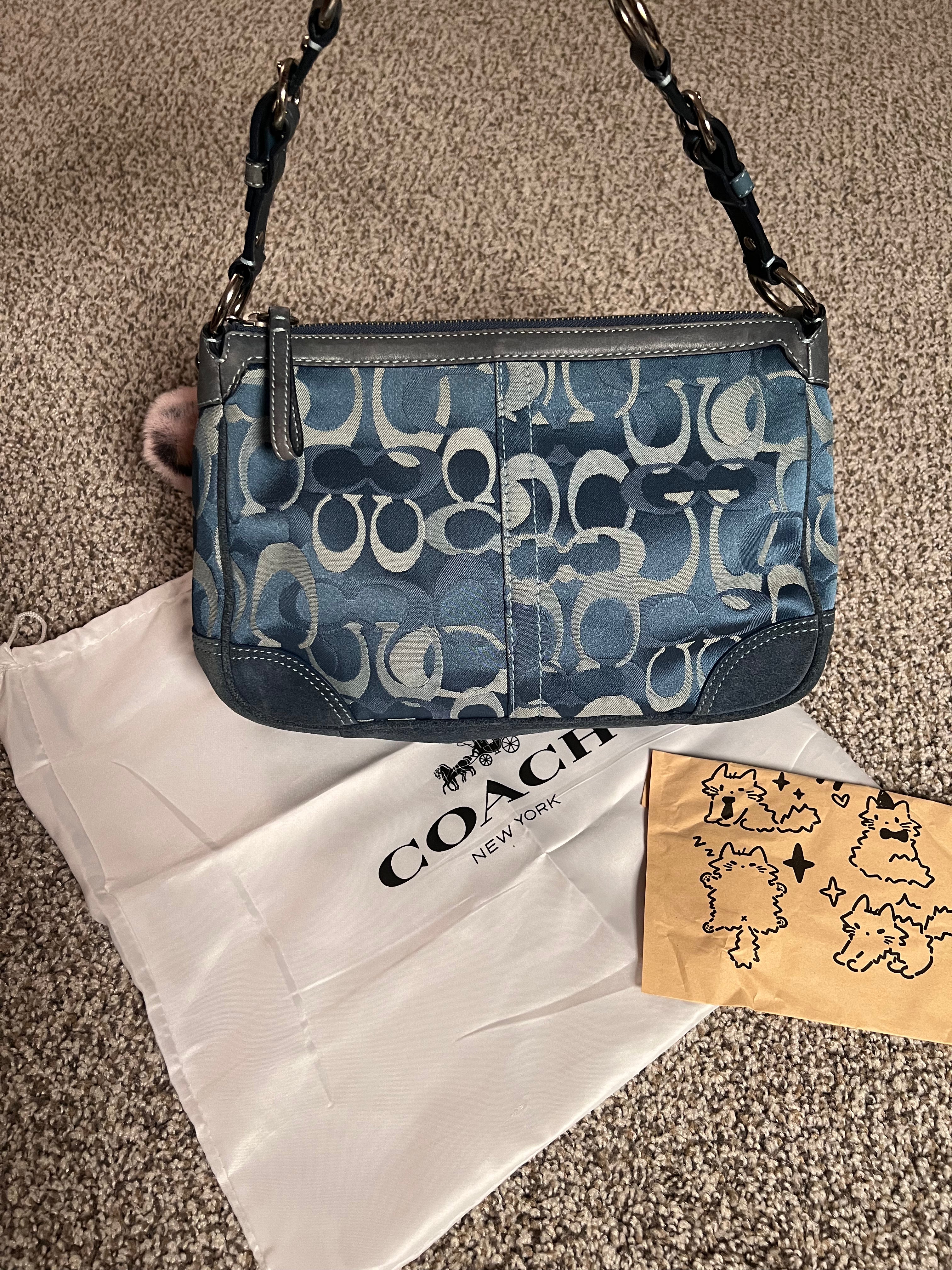 Coach Blue Signature Shoulder Bag