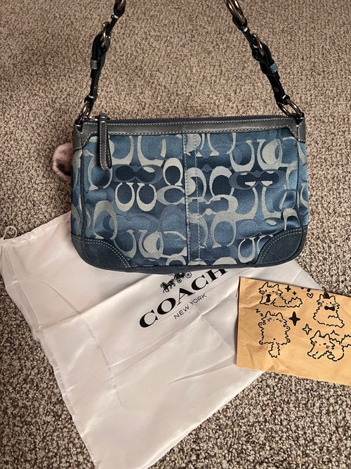 Coach Blue Signature Shoulder Bag