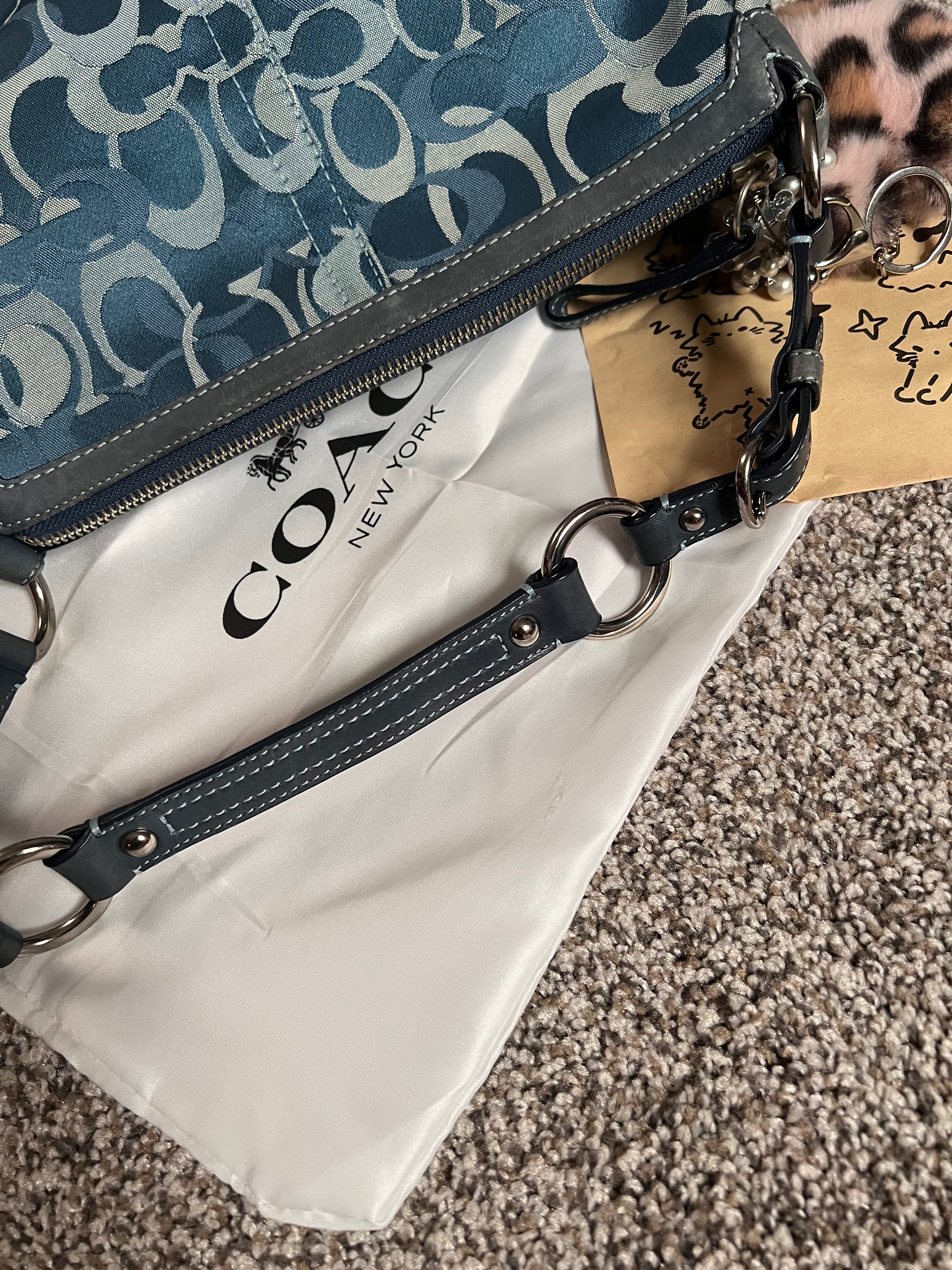 Coach Blue Signature Shoulder Bag
