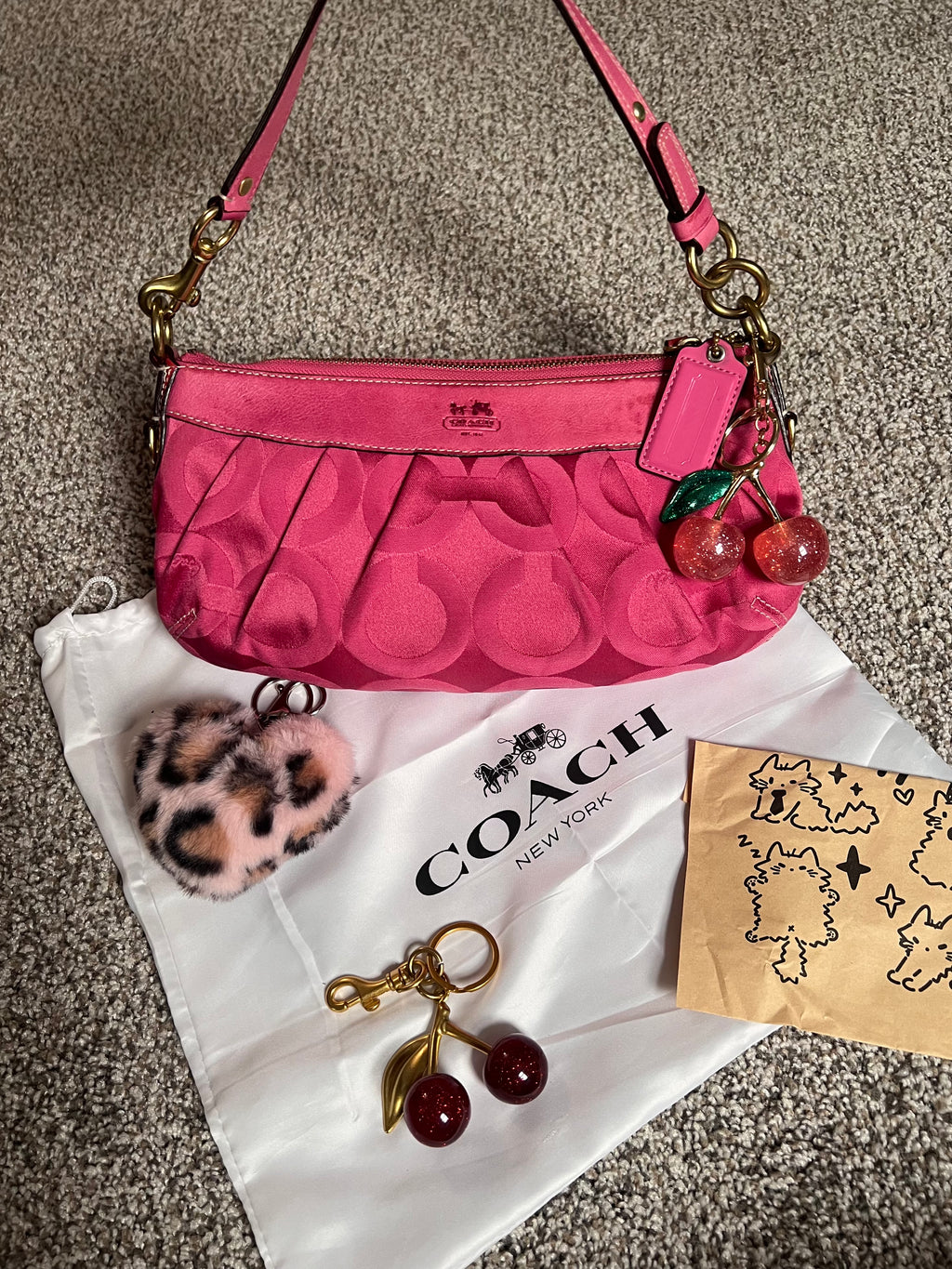 Coach Madison Maggie Pink Hobo Shoulder Bag Y2K
