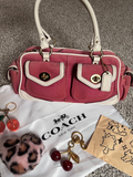 Extremely Rare Y2k Coach Pink Legacy Gallery Turn Lock Satchel Handbag