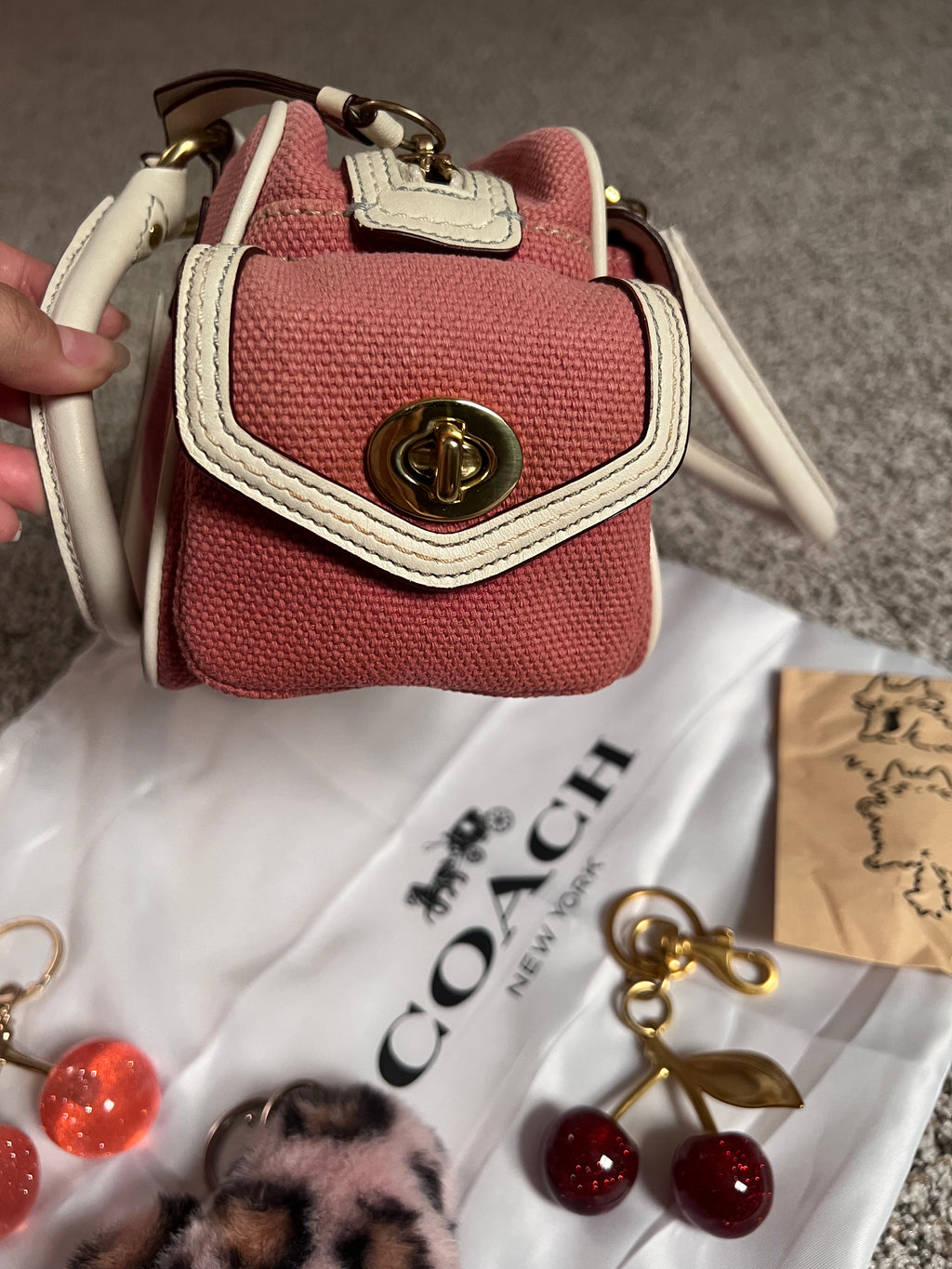 Extremely Rare Y2k Coach Pink Legacy Gallery Turn Lock Satchel Handbag