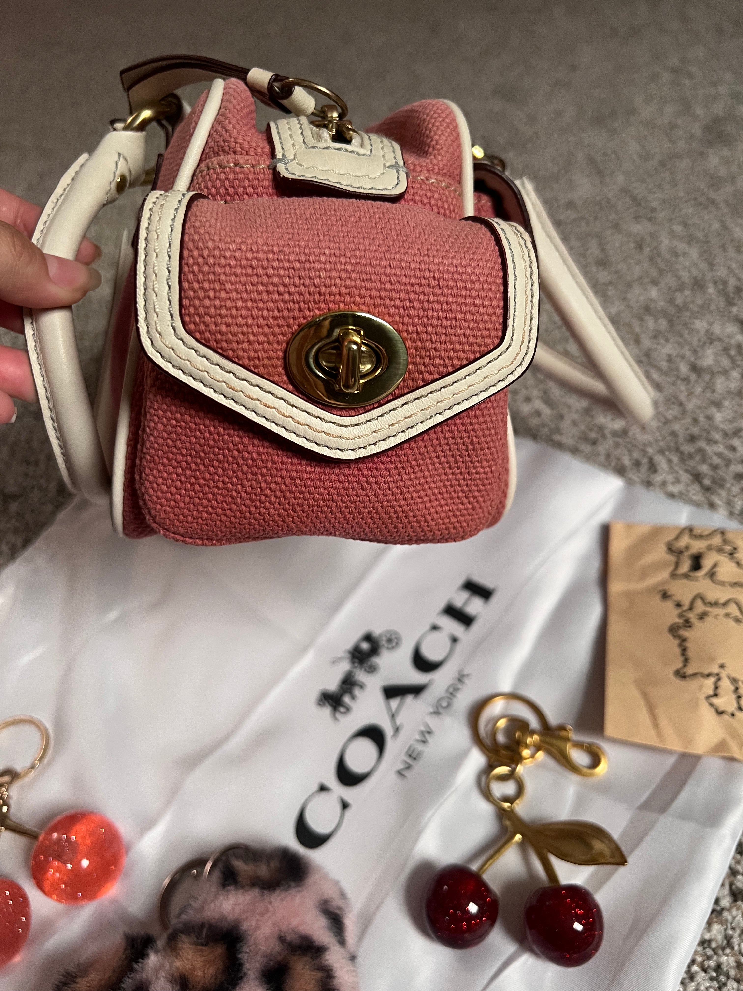 Extremely Rare Y2k Coach Pink Legacy Gallery Turn Lock Satchel Handbag