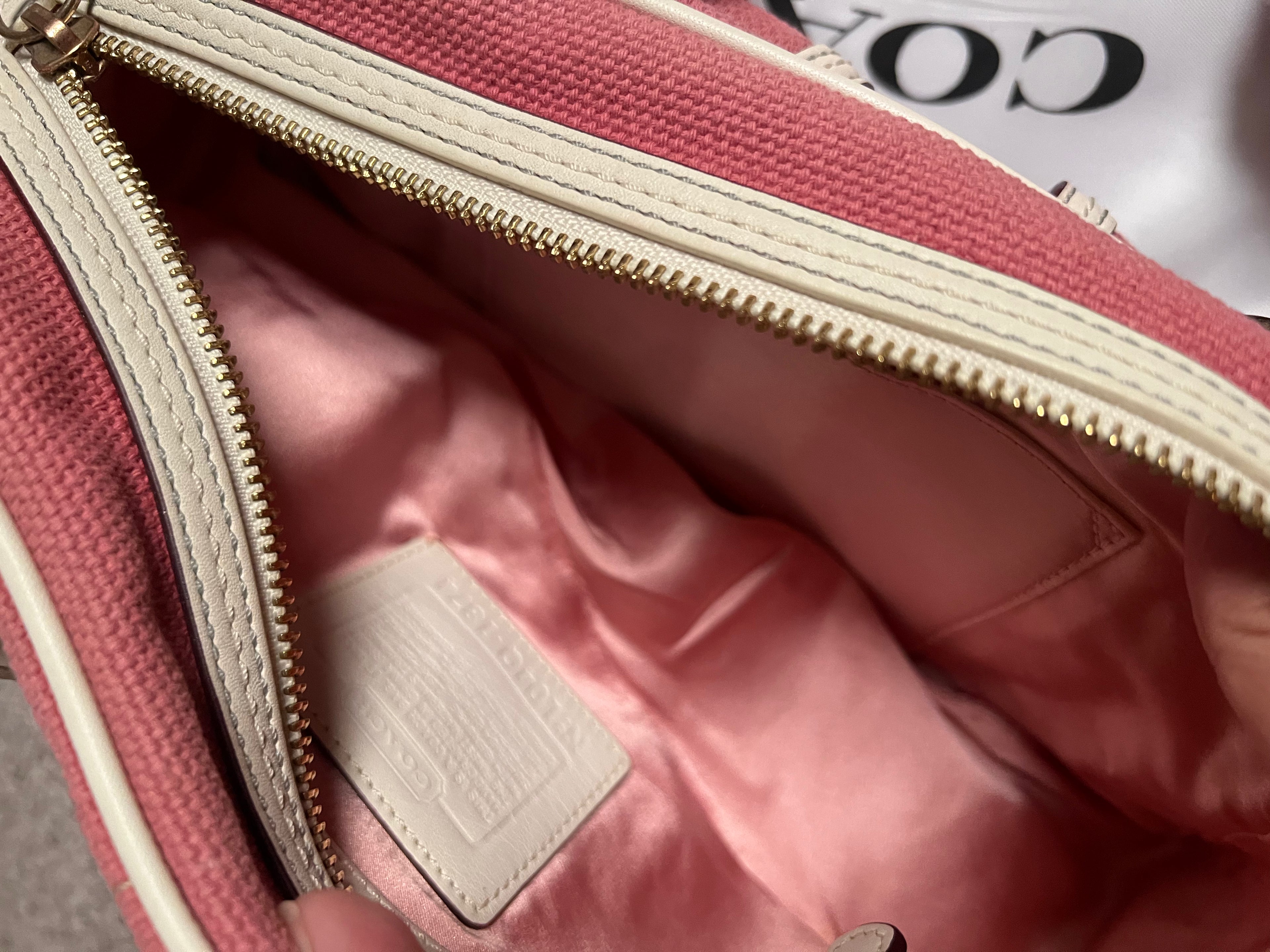 Extremely Rare Y2k Coach Pink Legacy Gallery Turn Lock Satchel Handbag