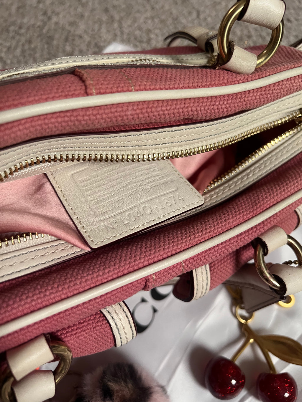 Extremely Rare Y2k Coach Pink Legacy Gallery Turn Lock Satchel Handbag