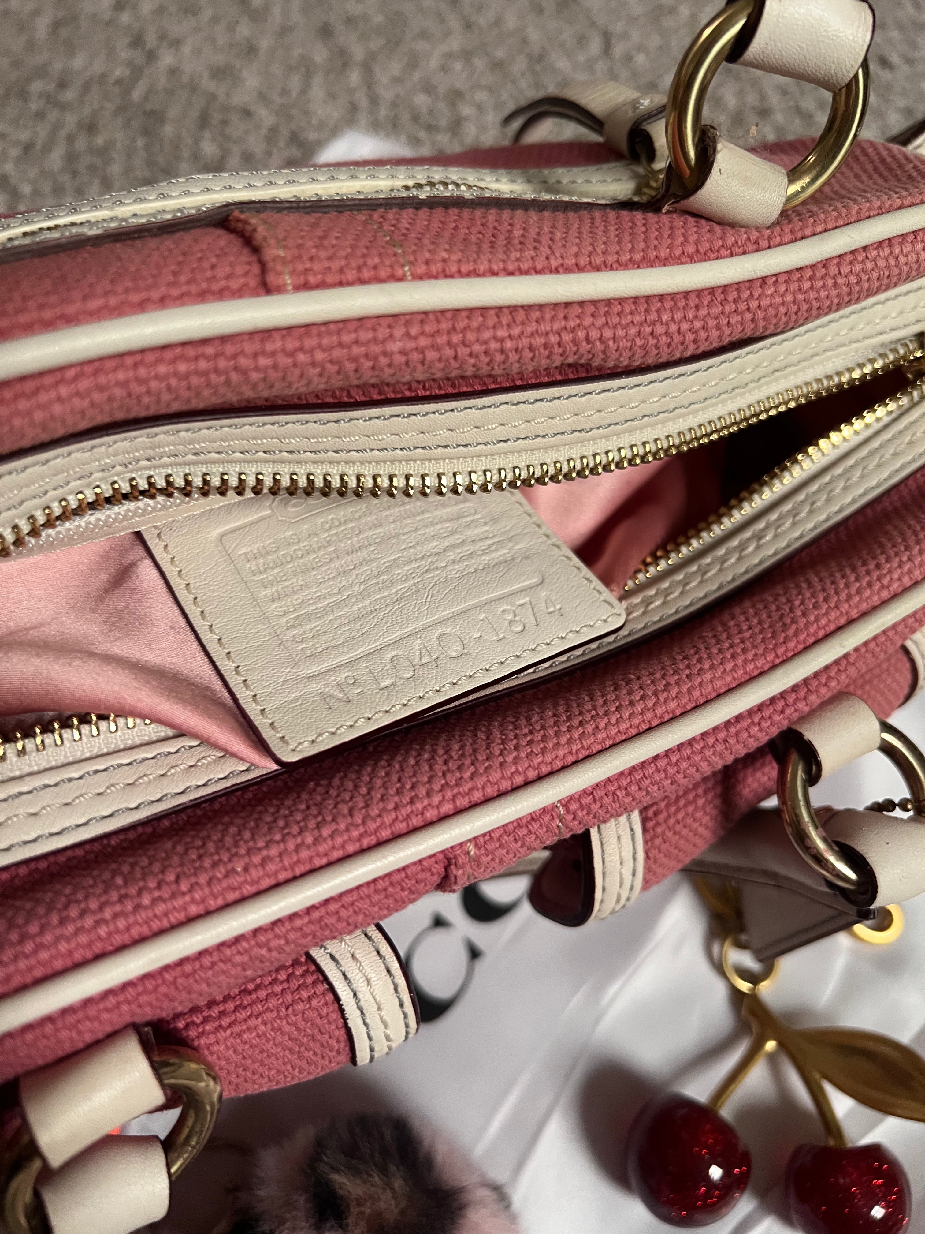 Extremely Rare Y2k Coach Pink Legacy Gallery Turn Lock Satchel Handbag