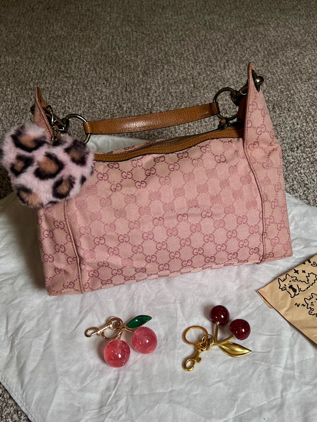 Gucci Vintage Rare-Monogram GG Canvas Top Handle Bag