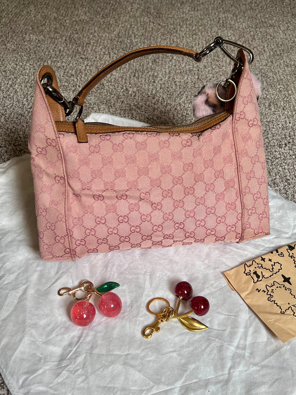 Gucci Vintage Rare-Monogram GG Canvas Top Handle Bag